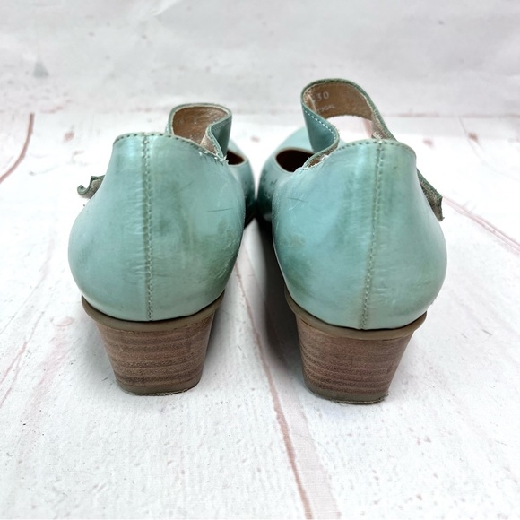 Anthropologie Fidji Aqua Leather Filigree Cutout May Janes - Picture 5 of 7